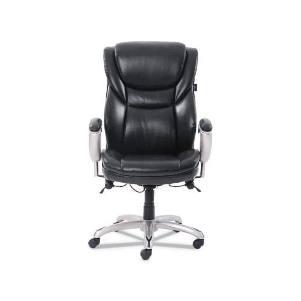 Emerson Executive Task Chair Supports up to 300 lbs., Black Seat/Black Back, Silver Base