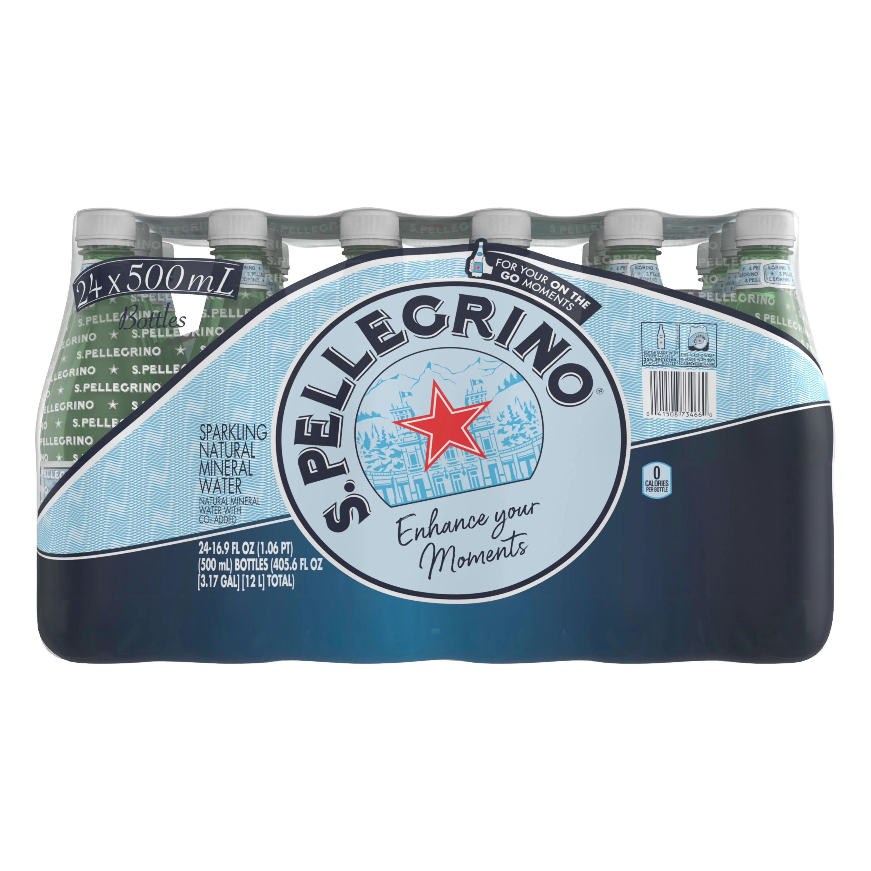 S.Pellegrino Sparkling Natural Mineral Water, 405.6 fl oz, 24 Pack