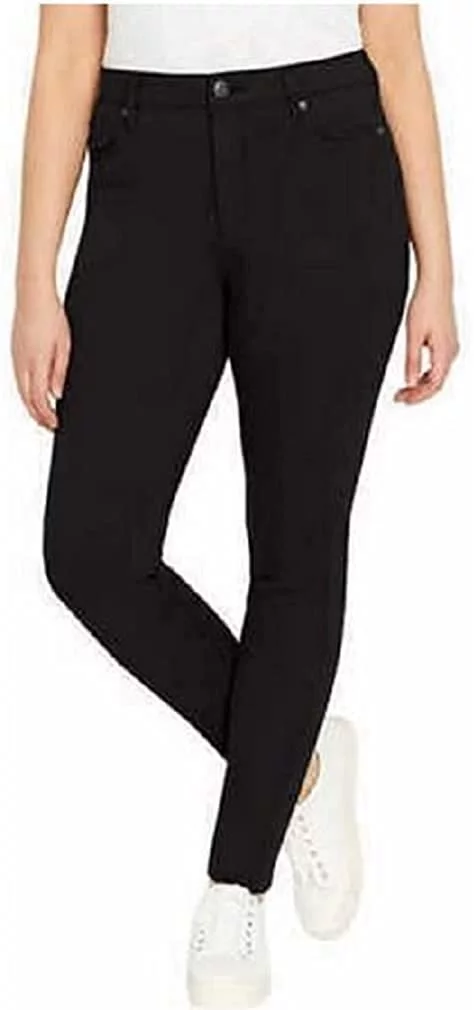 Buffalo David Bitton Womens Hanna High Rise Soft Stretch Skinny Pant 14, Black