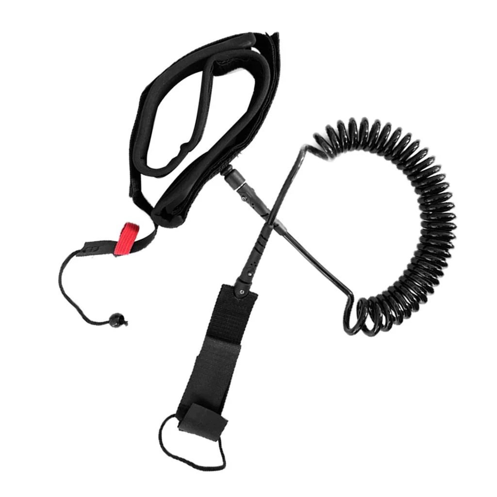 10ft Surfboard Waist Stretch Rope Adjustable Leash with Double Swivels Flexible Accessories Soft TPU Hip Harness for Surfing Surfboards