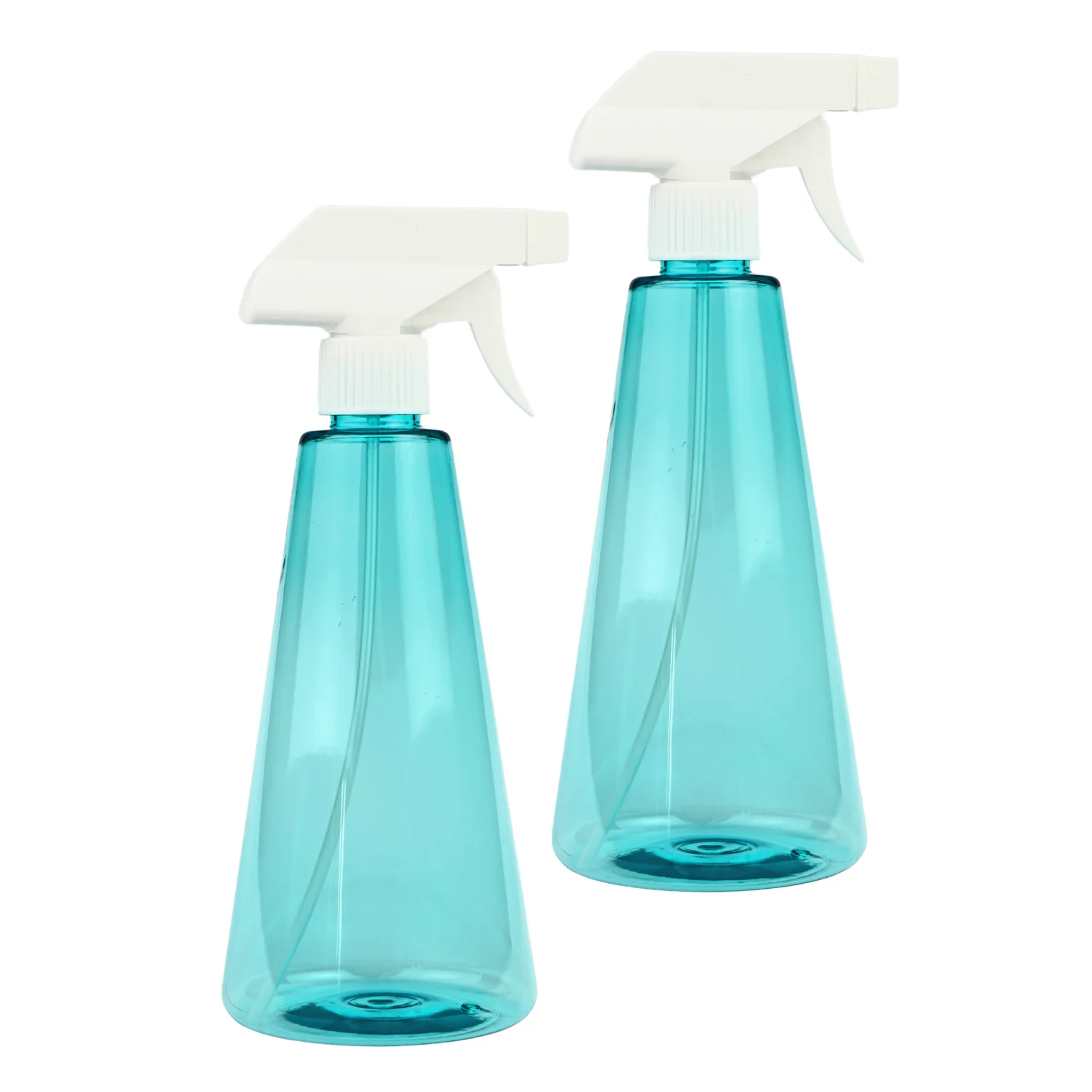 Spray Bottles 17oz/500ml - PET Plastic Cone Round Shape Empty Spray Bottle and Mist Sprayer - Perfect Water Bottle for Hair and Cleaning - Blue - Pack of 2