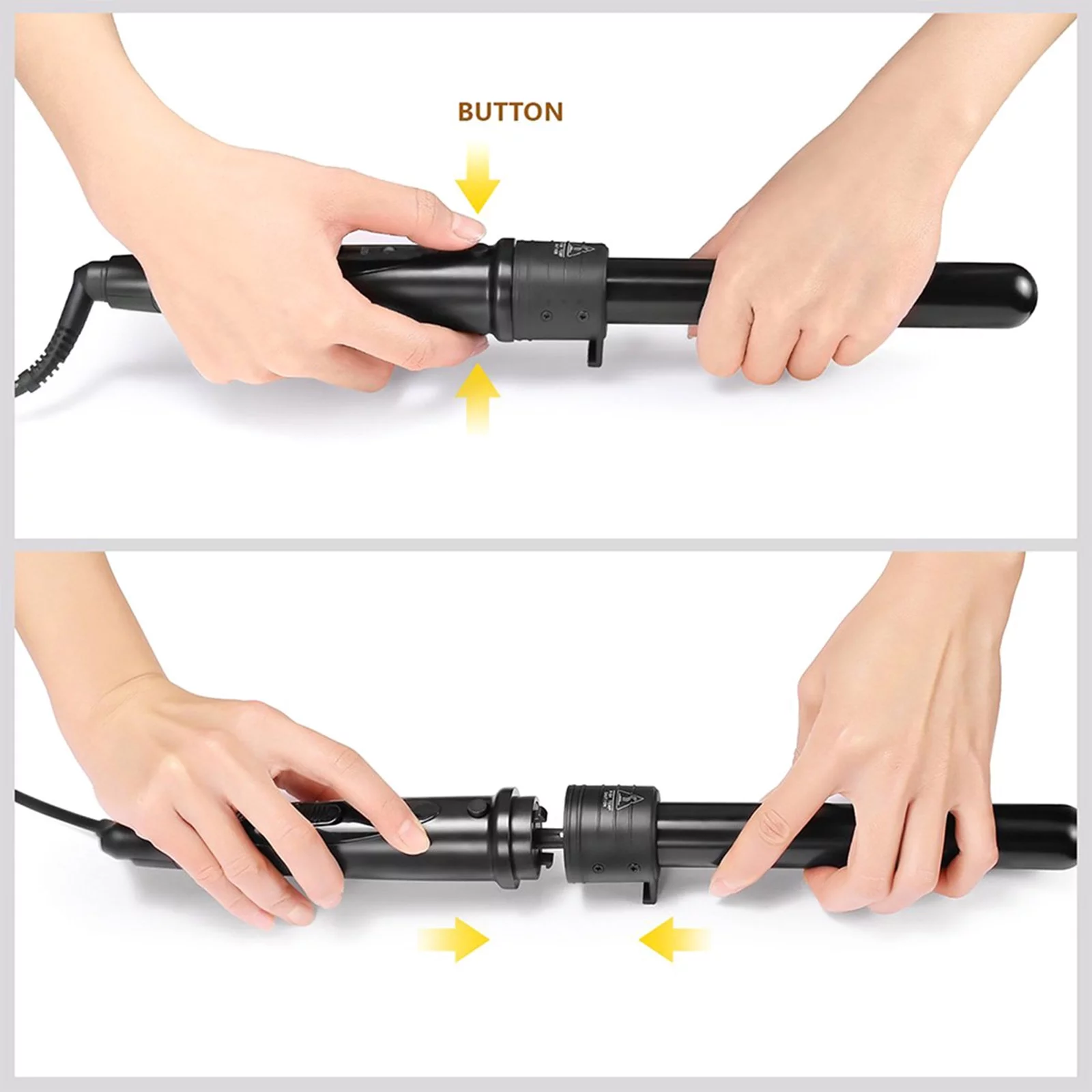 6-IN-1 Curling Iron Professional Curling Wand Set Instant Heat Up Hair Curler with 6 Interchangeable Ceramic Barrels (0.35'' to 1.25'') with Heat Protective Glove & 2 Clips