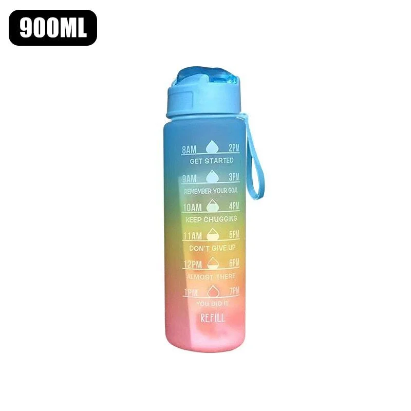 Sports Water Bottles with Time Marker Leak-proof Cup Portables Water bottles
