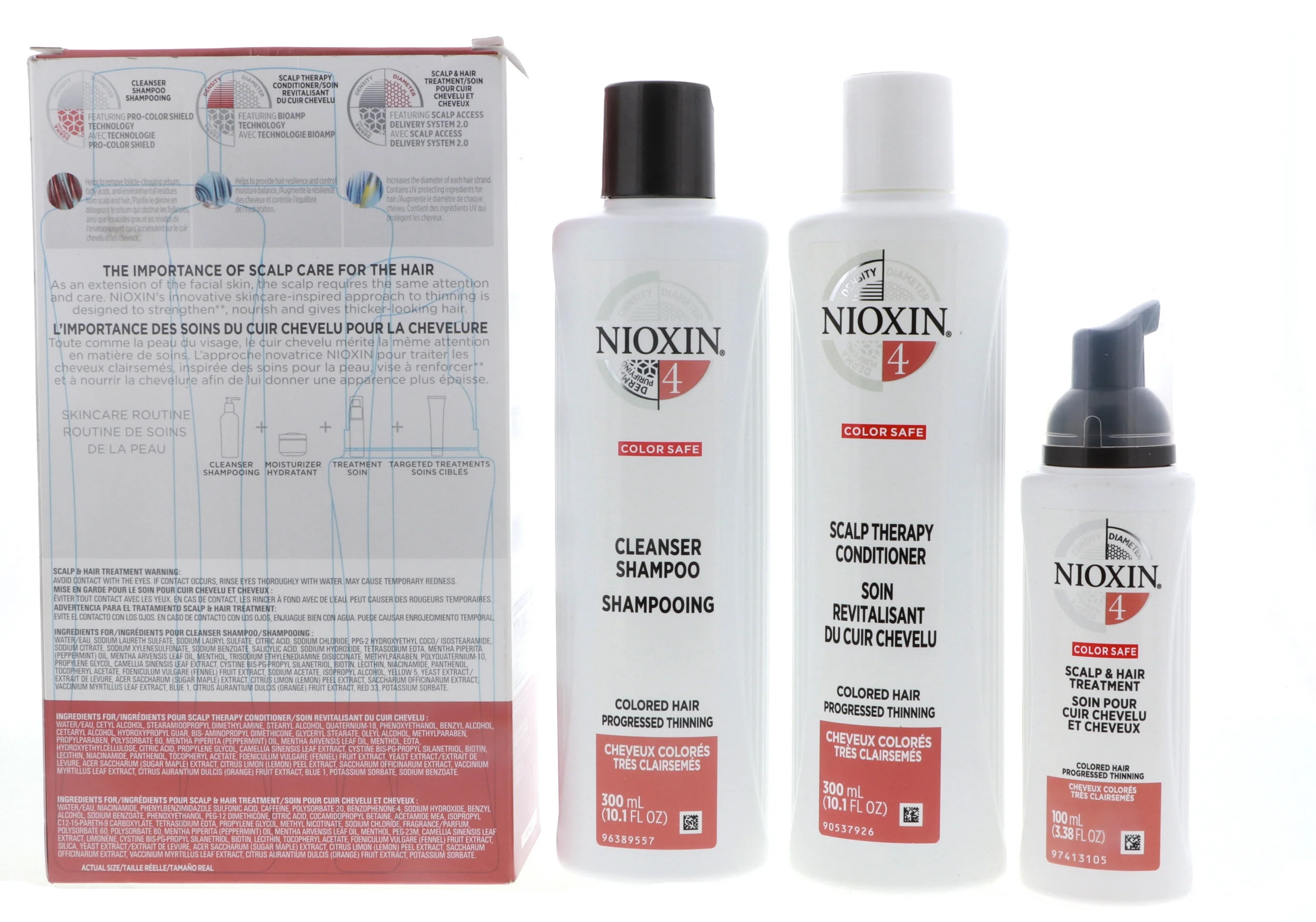 Nioxin System 4 Trio: Cleanser Shampoo 10.1 oz , Scalp Therapy Conditioner 10.1 oz , Scalp & Hair Treatment 3.38 oz