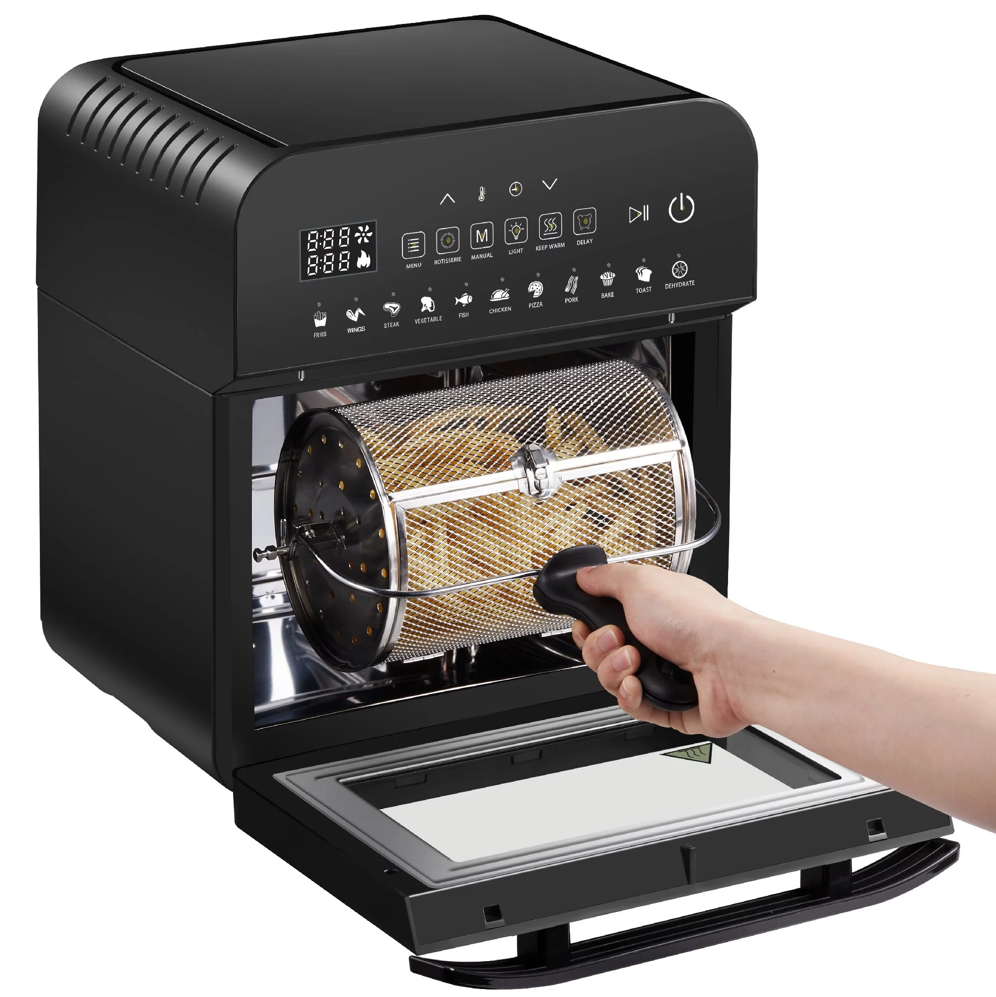 GoWISE USA 12.7-QT Air Fryer Oven Ultra with Accessories & 1 Pack of Parchment Paper, Black