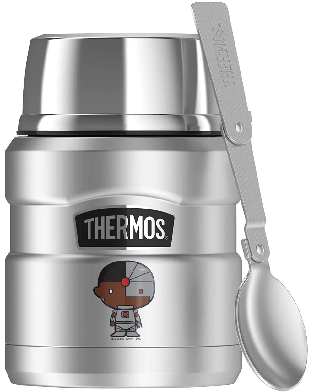 Cyborg Cyborg Cute Chibi, THERMOS STAINLESS KING Stainless Steel Food Jar with Folding Spoon, Vacuum insulated & Double Wall, 16oz