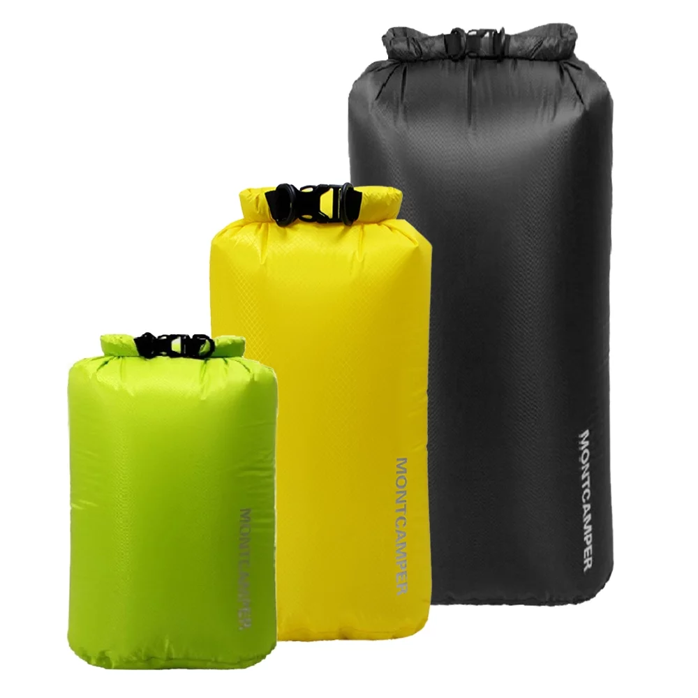 Nylon Waterproof Sacks for Camping Boating Hiking Pack of 3