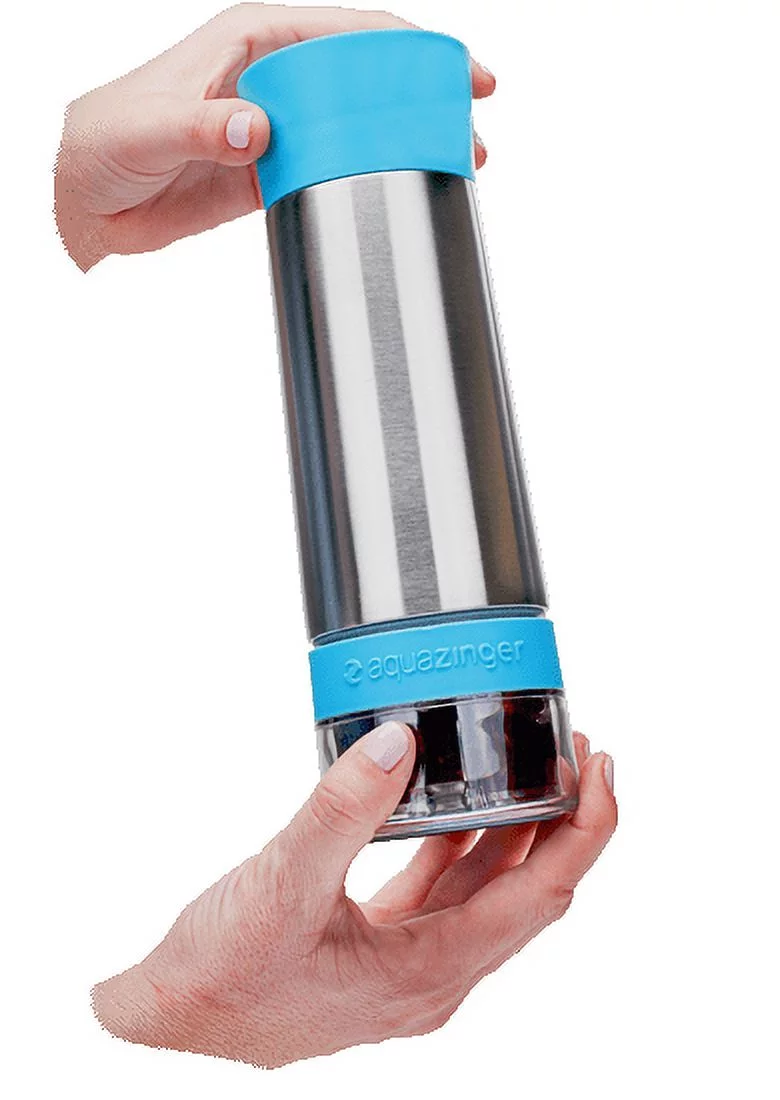 Zing Anything Aqua Zinger 18/8 Stainless Steel Blue Fruit Fusion Water Bottle, 20 Ounce