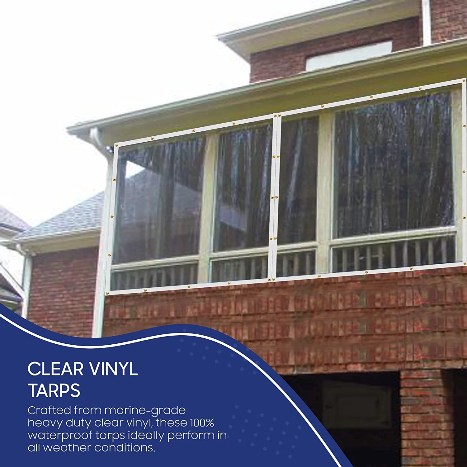 Tarps Now Fire Retardant Vinyl Tarps, 20Mil Waterproof Clear Tarp Cover - 6' x 12'