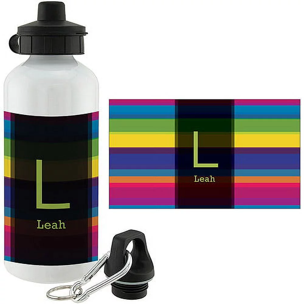 Personalized Colorful Stripes Water Bottle