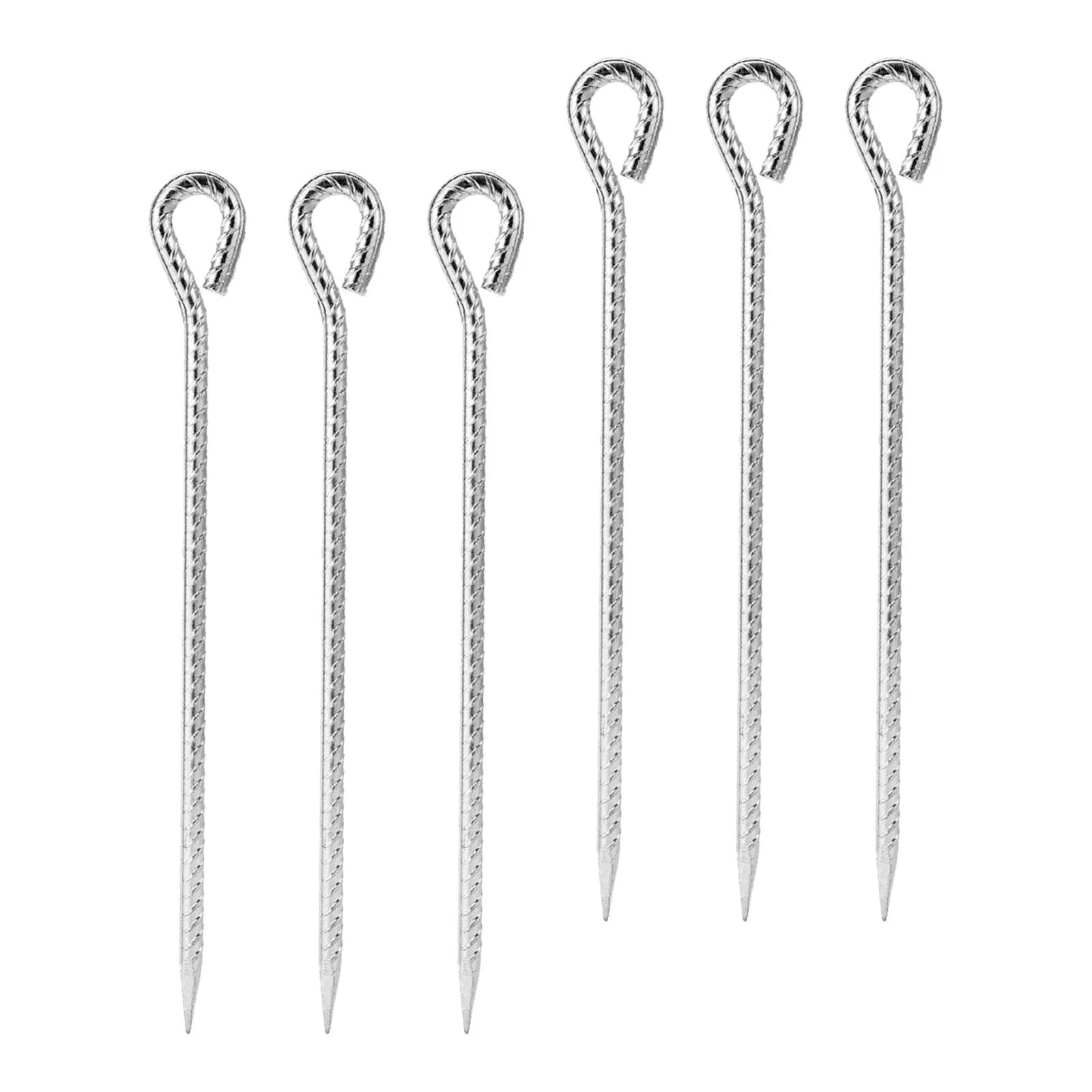 kesoto 6 Pieces Tent Stakes Pegs Tent Nails Reusable Beach Spikes Anchor Canopy Stakes with Hook for Backpacking Trip Lawn Tarpaulin 40CM