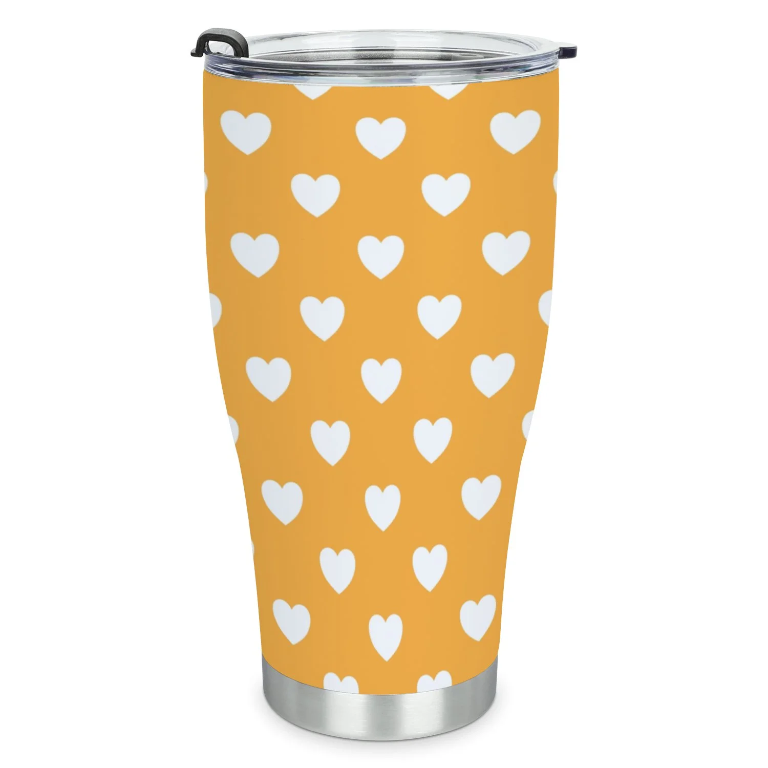 Hidove Stainless Steel Tumbler, Yellow Heart Pattern 30oz Leak Proof & Stainless Steel Bottle for Hot & Cold Drinks - Coffee Travel Mug, Water Metal Canteen, Thermal Cup
