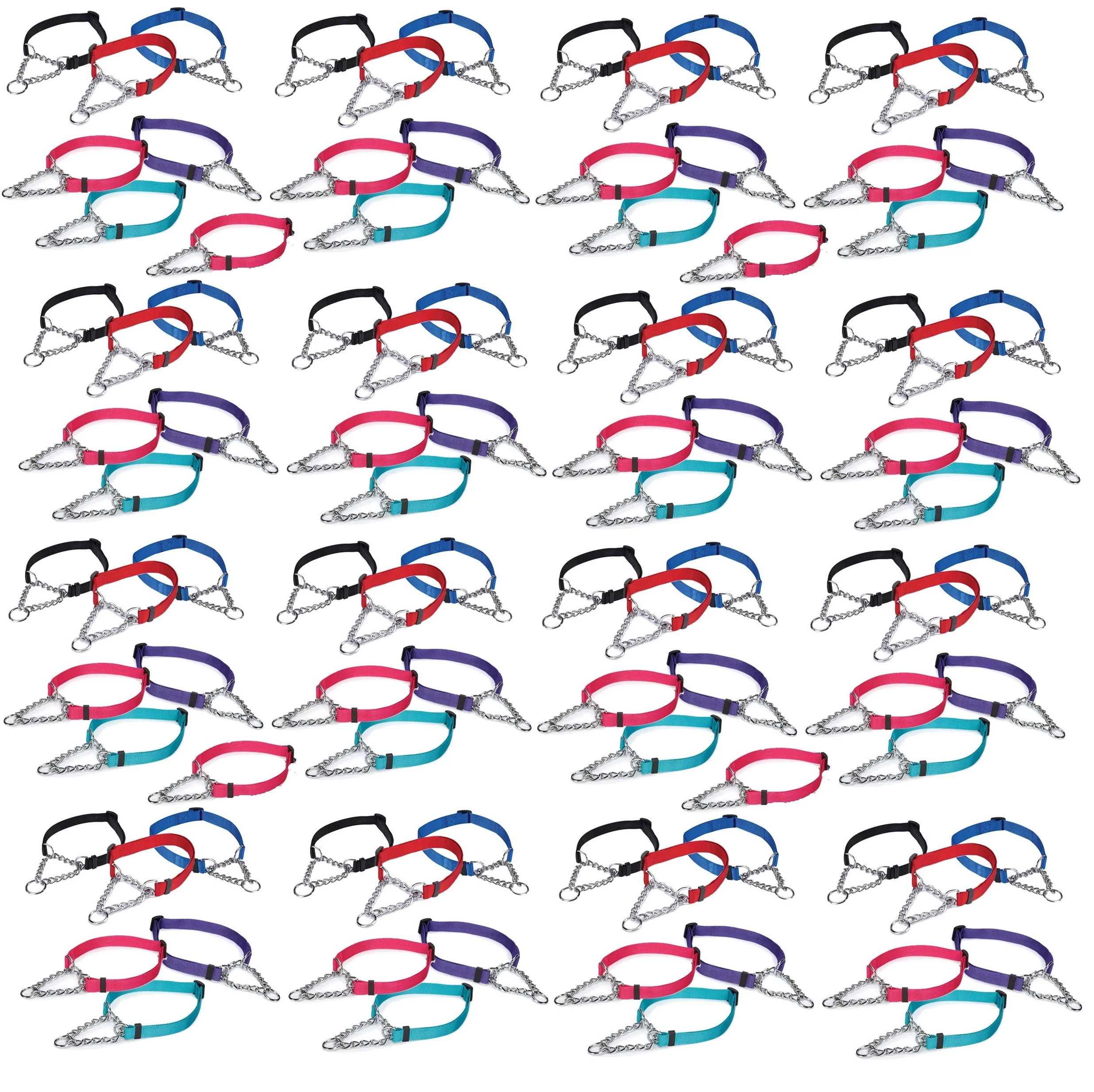 100 Chain Martingale Dog Collar Bulk Shelter Rescue Vet Assorted Color Pick Size (Small - 10 to 16 inch)