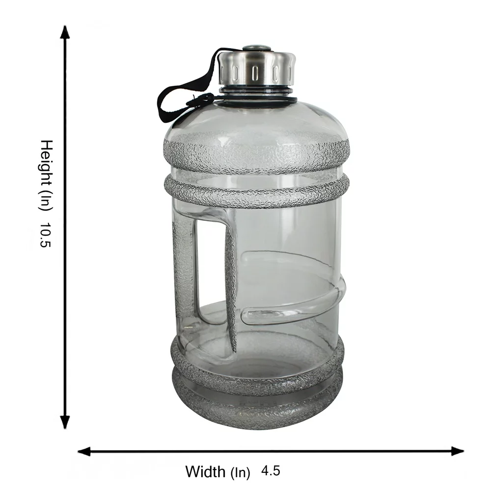 New Wave Enviro Products - BPA Free Water Bottle with Handle Charcoal - 2.2 Liter(s)