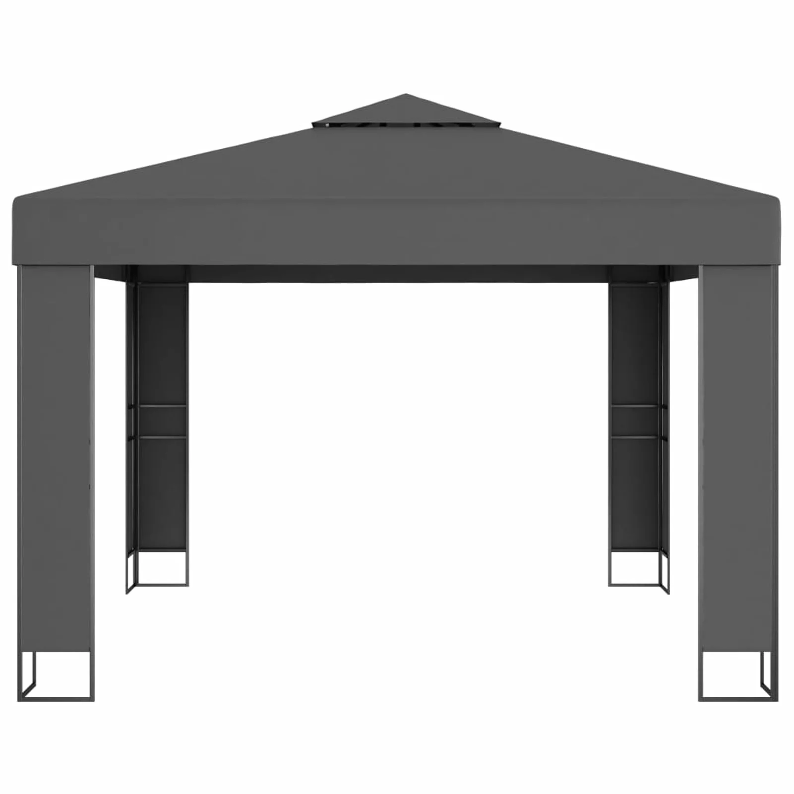 Anself Party Tent with Double Roof Outdoor Gazebo Canopy Steel Frame Sun Shade Shelter for Patio, Wedding, BBQ, Camping, Festival Events 9.8ft x 9.8ft (W x D)