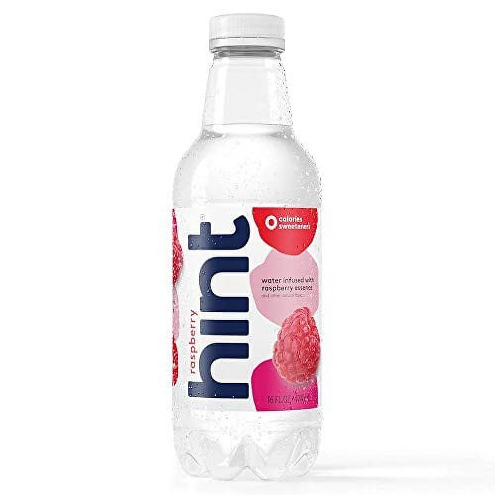 Hint Water Raspberry, (Pack of 12) 16 Ounce Bottles, Pure Water Infused with Raspberry, Zero Sugar, Zero Calories, Zero Sweeteners, Zero Preservatives, Zero Artificial Flavors