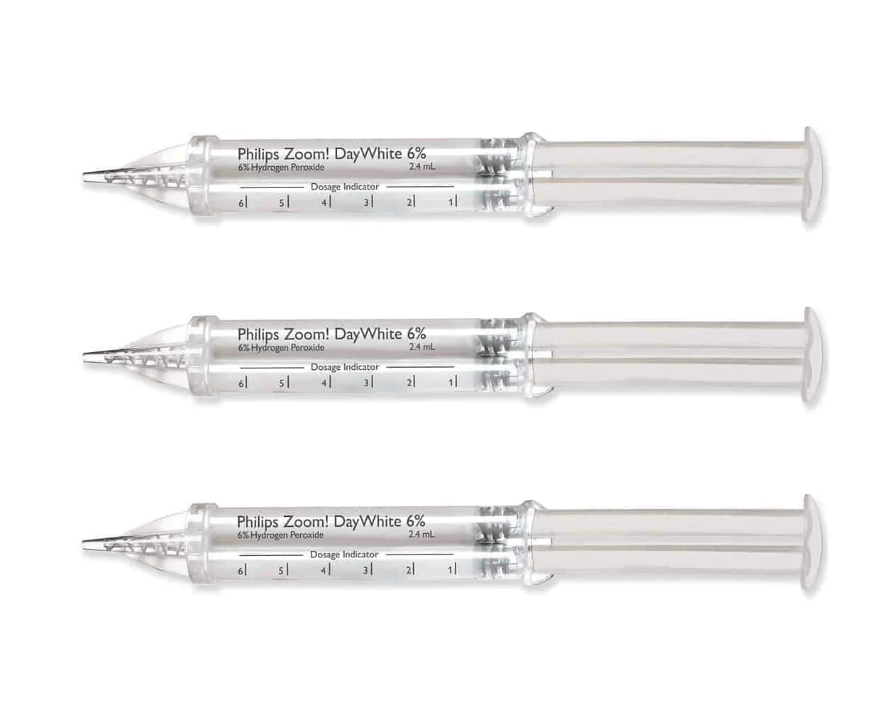 Philips Zoom! DayWhite 6% Hydrogen Peroxide + ACP Whitening Gel Syringe 0.8oz Pack of 3