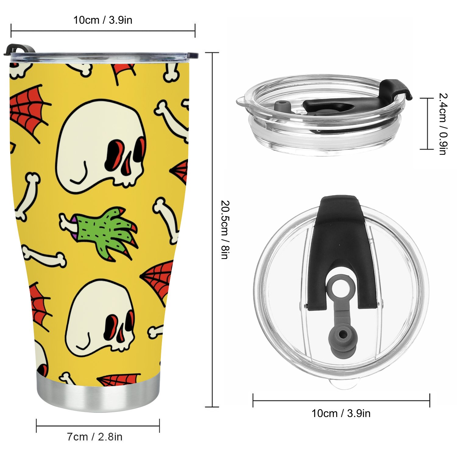 Hidove Stainless Steel Tumbler, Halloween Pattern 30oz Leak Proof & Stainless Steel Bottle for Hot & Cold Drinks - Coffee Travel Mug, Water Metal Canteen, Thermal Cup