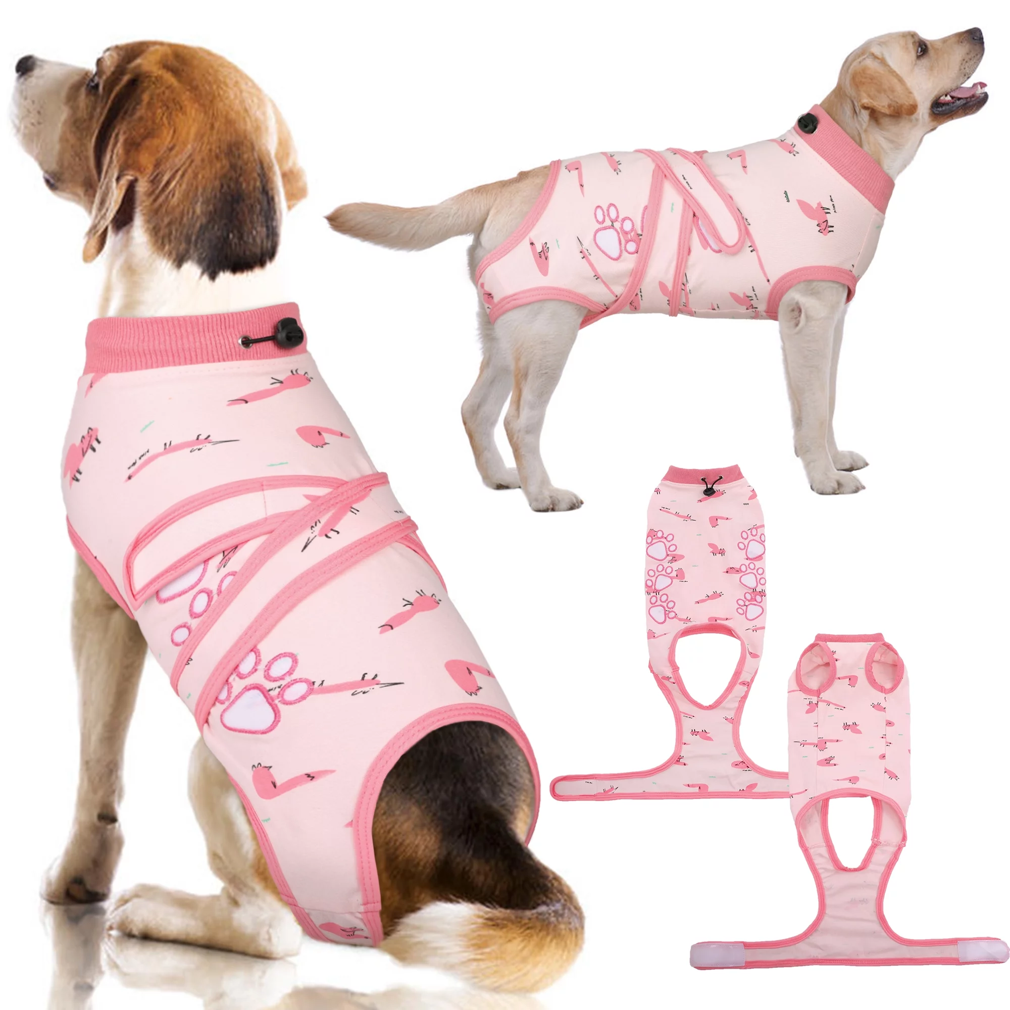DENTRUN Dog Surgery Recovery Suit, Dog Onesie After Surgery Breathable Abdominal Wound Skin Diseases Protector, Cone Collar Alternative, Anti Licking Professional Surgical Recovery Costume