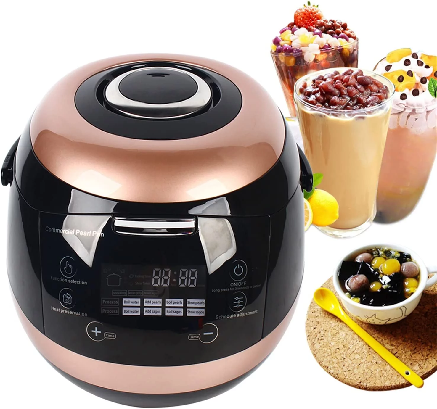 Anqidi Commercial 5L Auto Pearl Pot Cooker Tapioca Boba Bubble Tea Milktea Pearl Maker