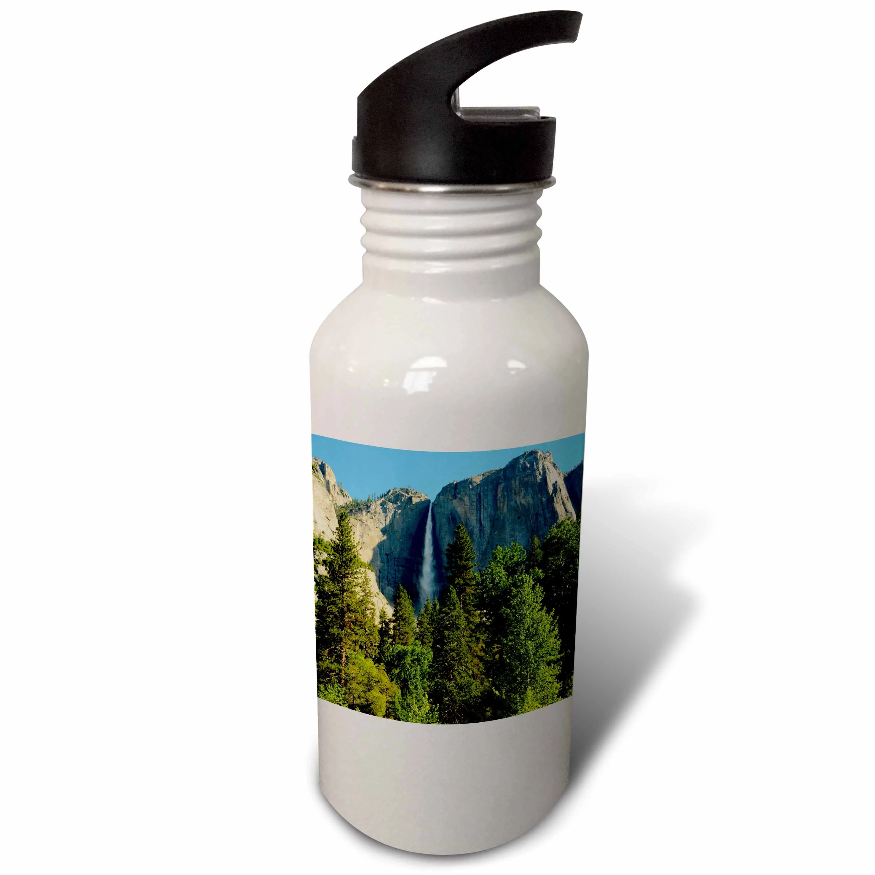 Upper Yosemite Falls, Merced River, Yosemite NP, California, USA 21 oz Sports Water Bottle wb-191679-1