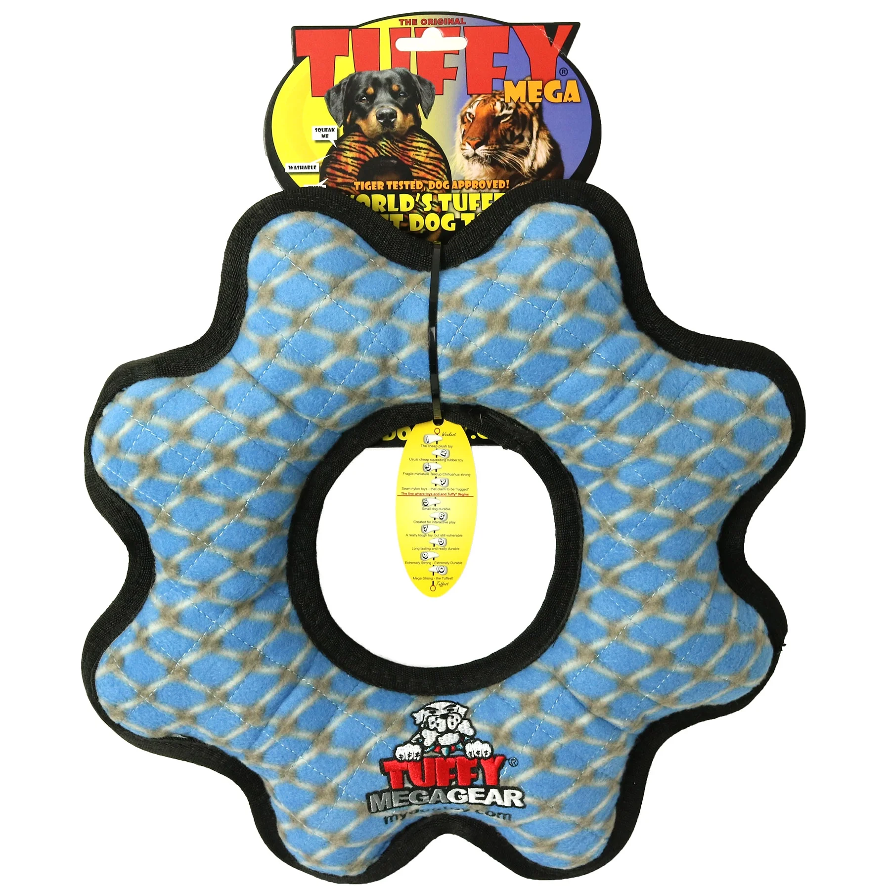 Tuffy Mega Gear Ring Chain Link, Durable Dog Toy