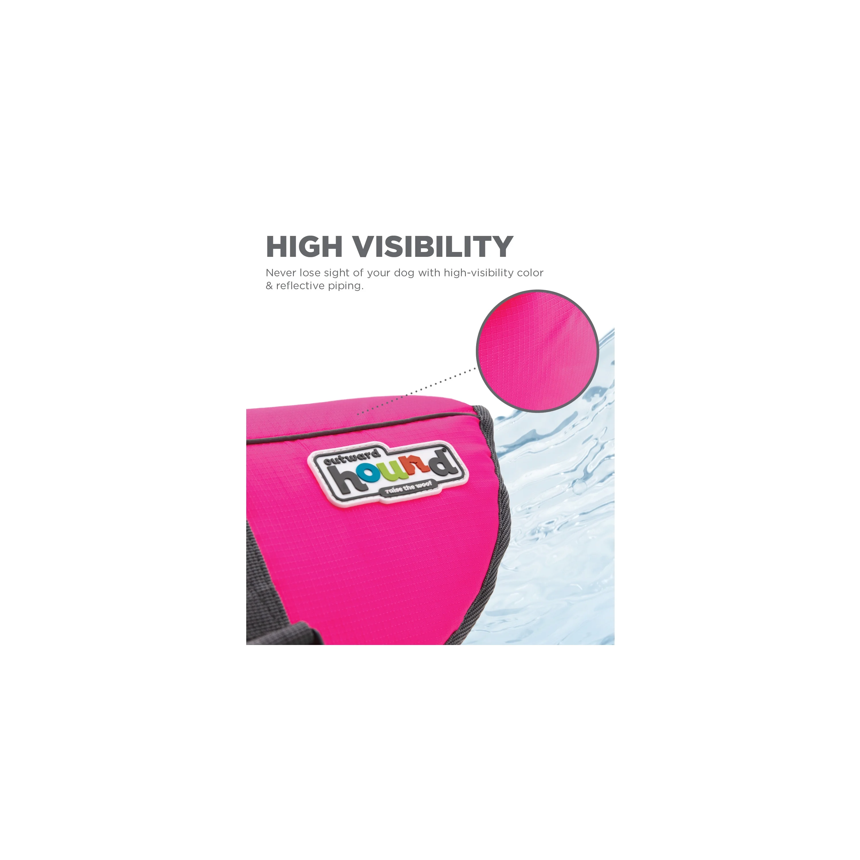 Outward Hound Granby Splash Dog Life Jacket, Pink, XS