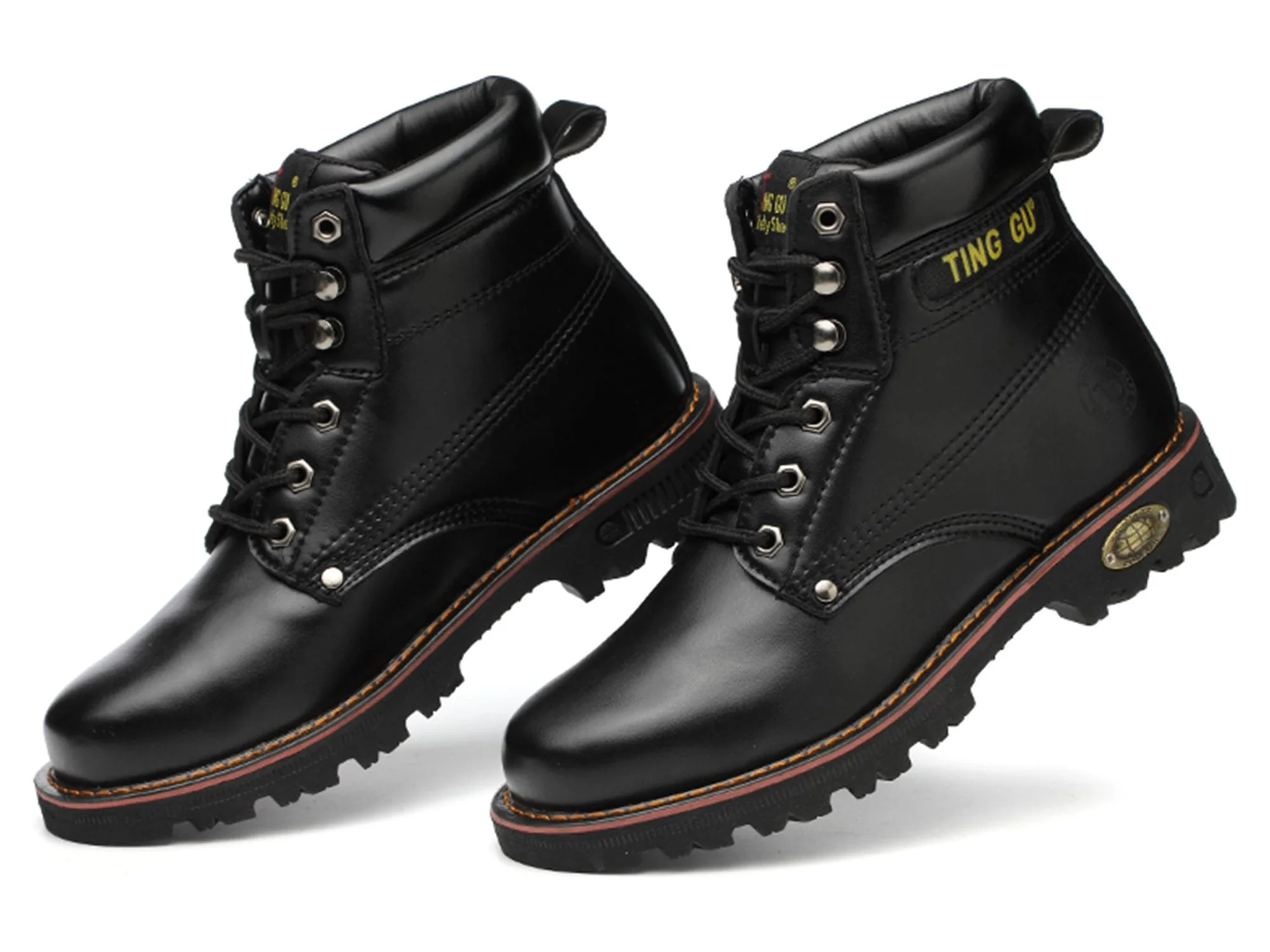 Leather Steel Toe Work Boots for Men Waterproof Safety Shoes Construction Working Sneakers Nonslip Outdoor Hiking Boots