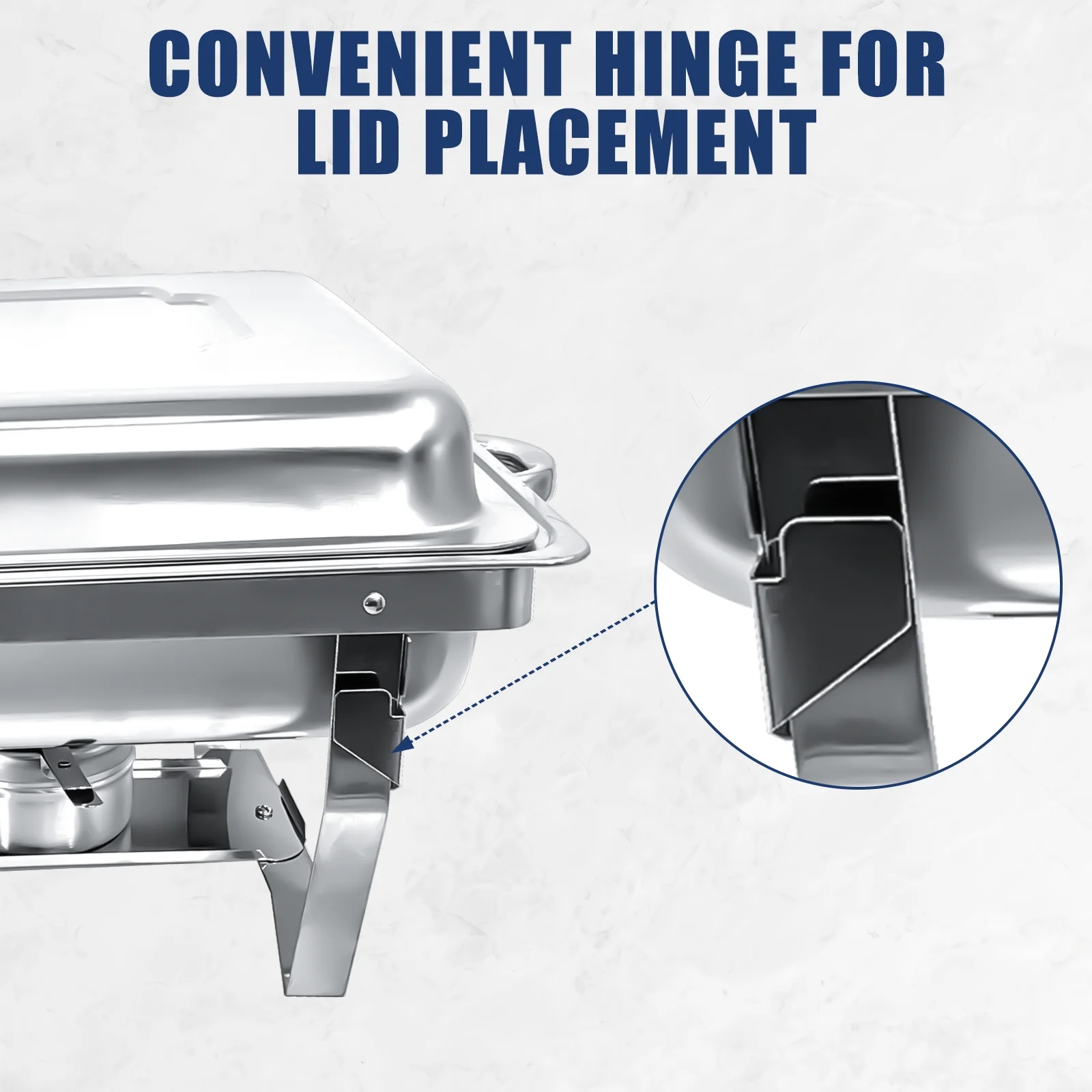 JSTUOKE Chafing Dish Set 6 Pack,2 Round 6QT+4 Full Pan Rectangular 8QT for Catering Party Festival