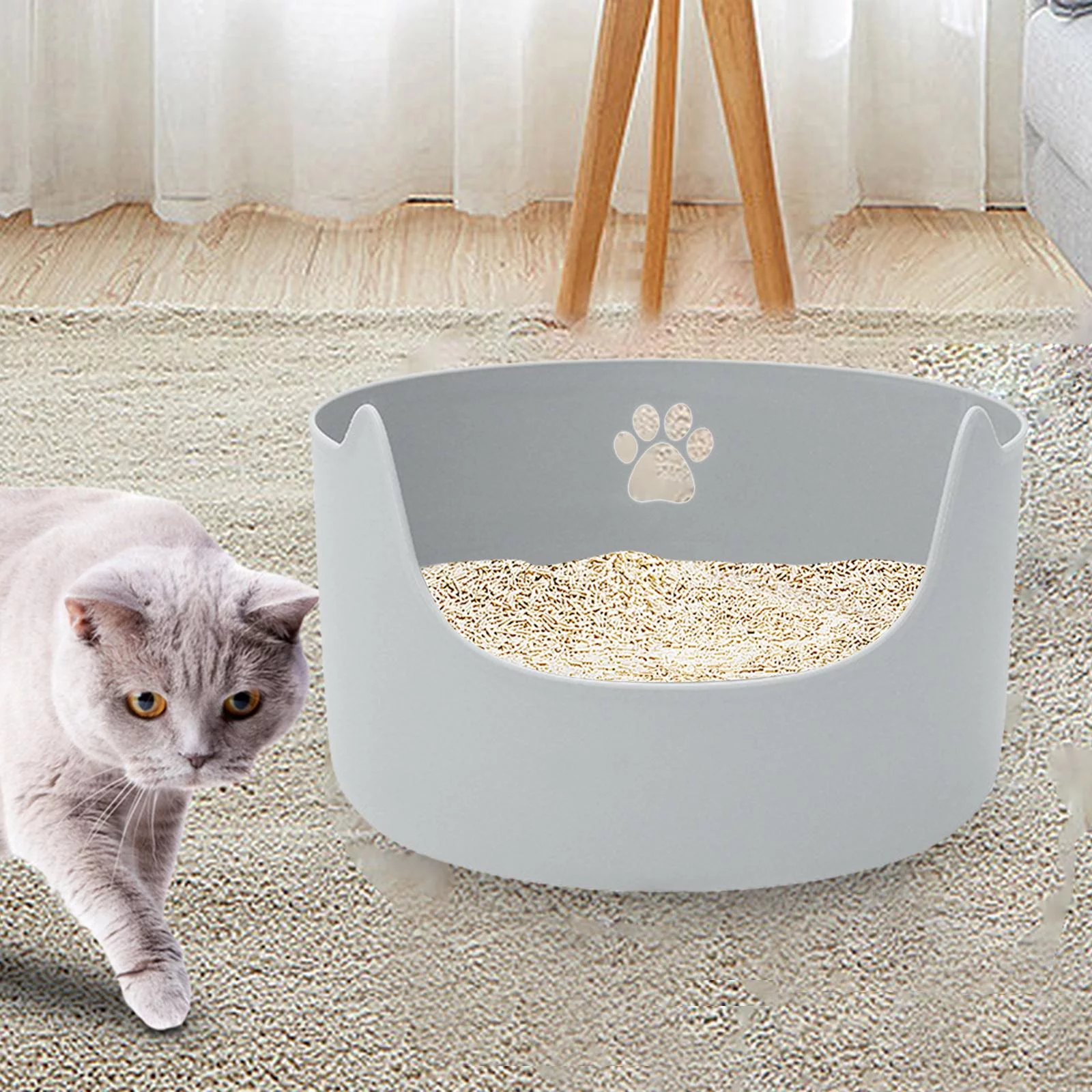 Open Top Pet Litter Tray Cat Durable Cat Litter Tray Cat Sand