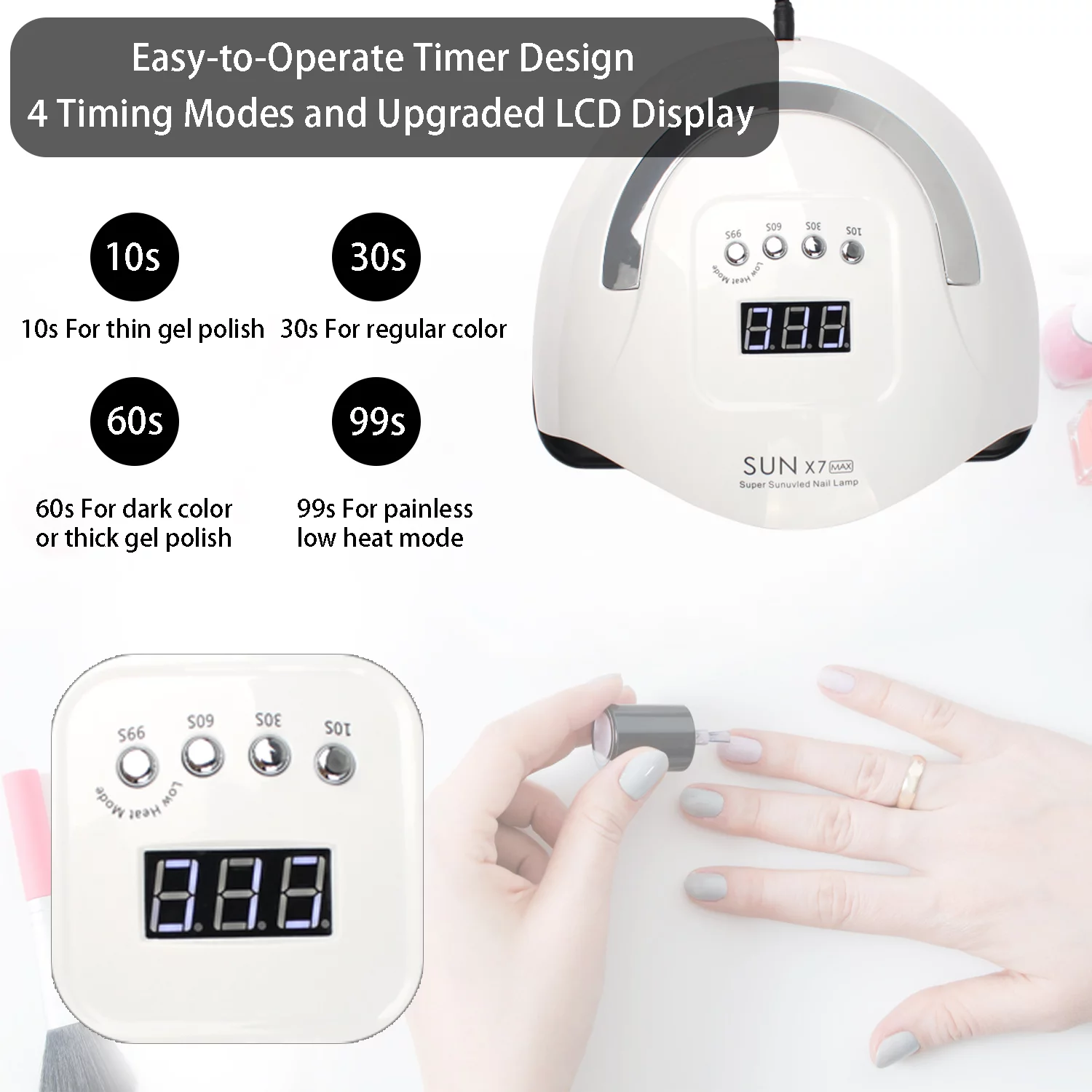 Supsupsiu 220W SUN X7 Manicure Lamp 57LED Auto-Sensor UV Nail Dryer Gel Polish Lamp Professional