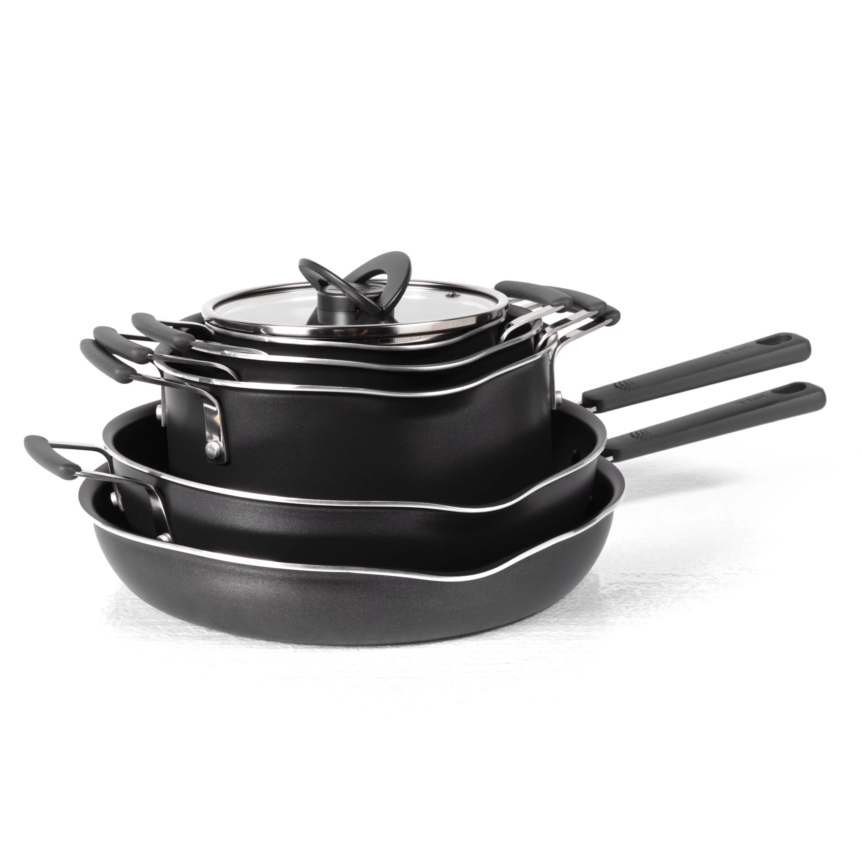 T-Fal Stackables Titanium Nonstick Multipurpose Space Saving 10 Piece Cookware Set