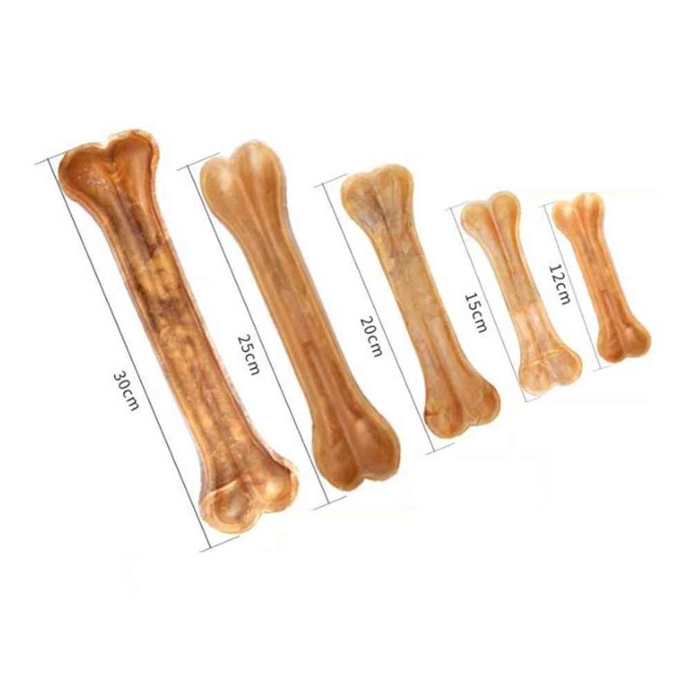 2PCS 8 Inch Leather Cowhide Bone Molar Teeth Clean Stick Dog Chews Toys