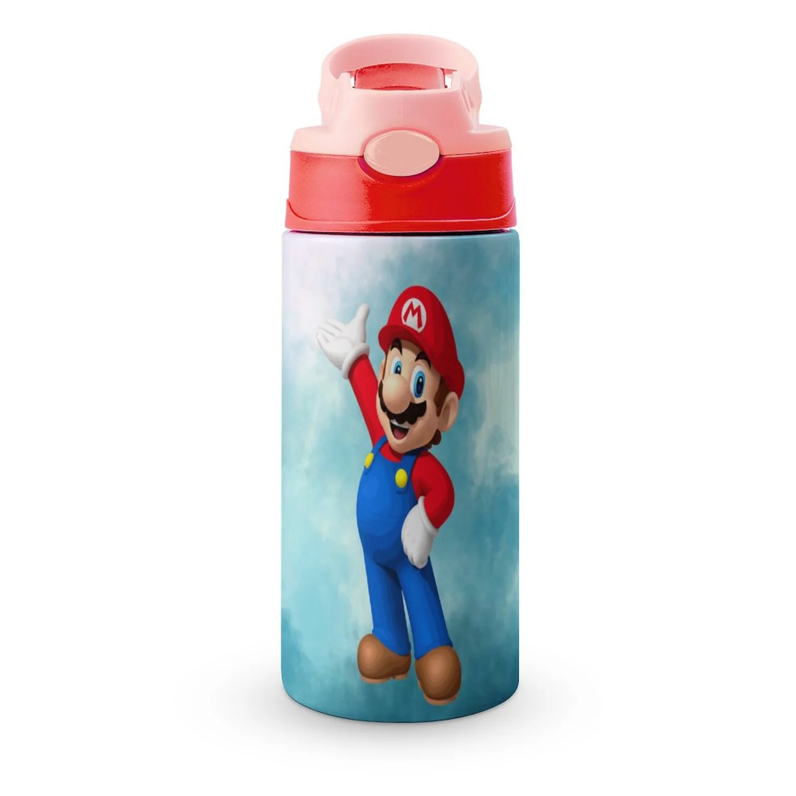 Super Mario Kid's Insulated Water Bottle With Straw Vacuum Stainless Steel Cup Leak-Proof Children Toddler Thermoses