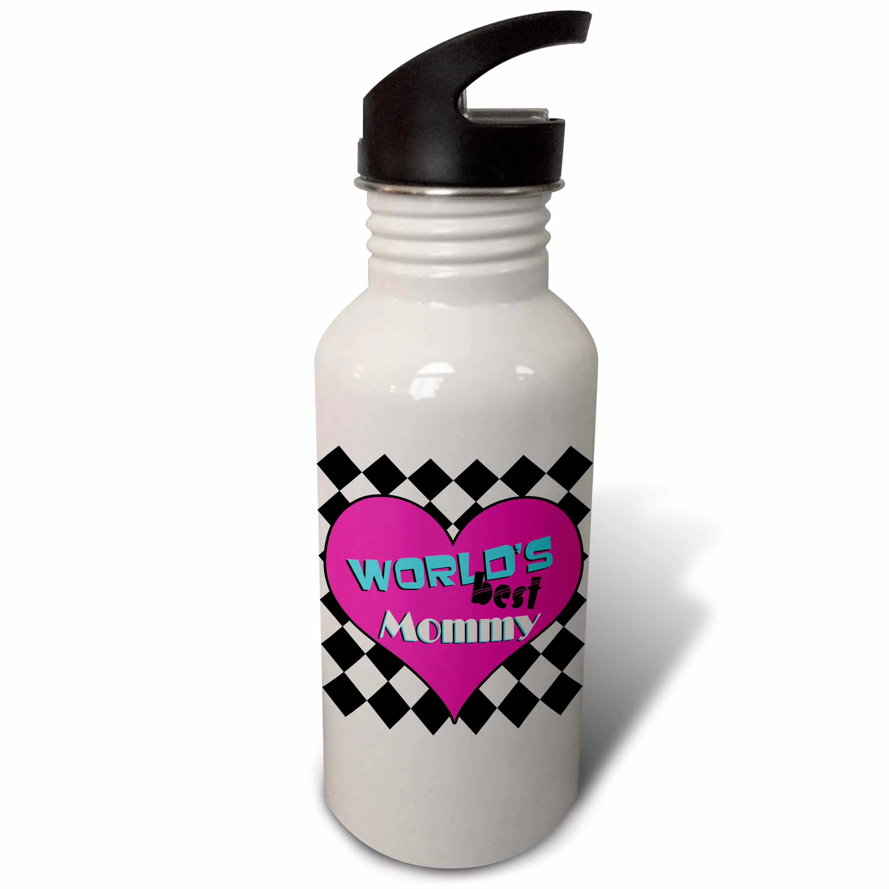 3dRose Worlds Best Mommy, Sports Water Bottle, 21oz