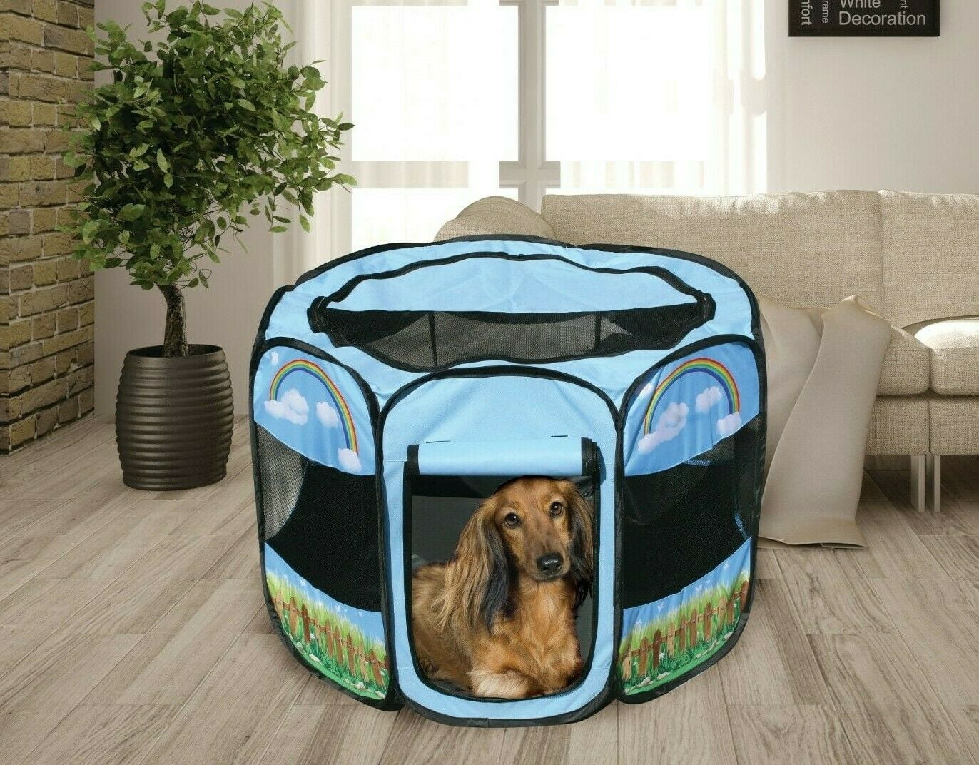 Portable Pet Puppy Soft Tent Playpen Dog Cat Folding Crate Play Dog Pen Pop-Up