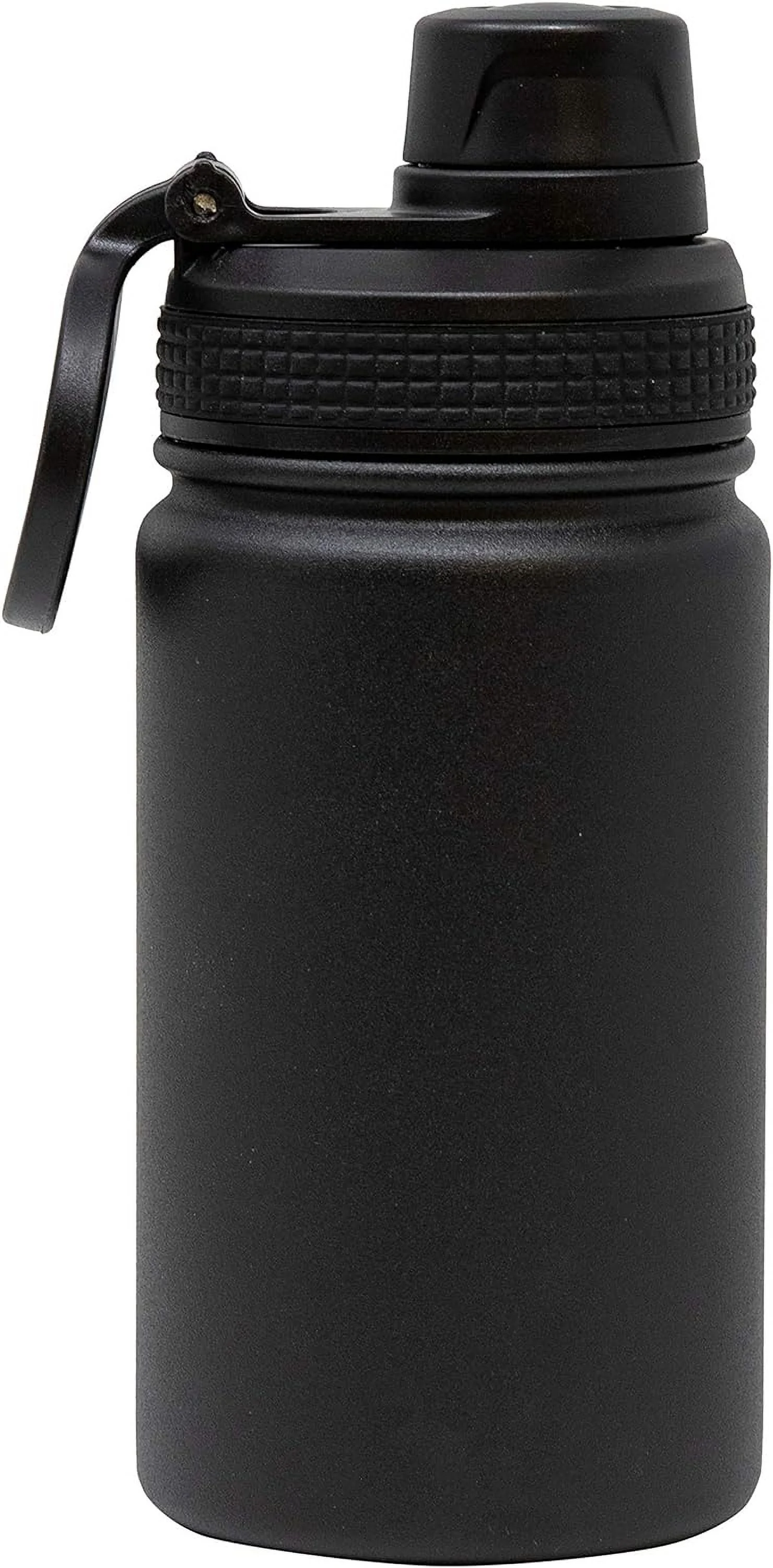 MIRA 12 oz Stainless Steel Water Bottle - Metal Thermos Flask Keeps Cold for 24 Hours, Hot for 12 Hours - Wide Mouth & Double Wall Vacuum Insulated - Black