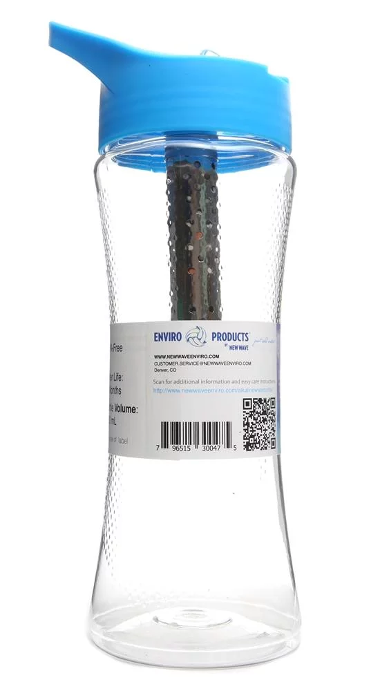 New Wave Enviro Products - Fresh Alkaline Water Bottle with Stainless Steel Water Wand Blue - 700 ml.