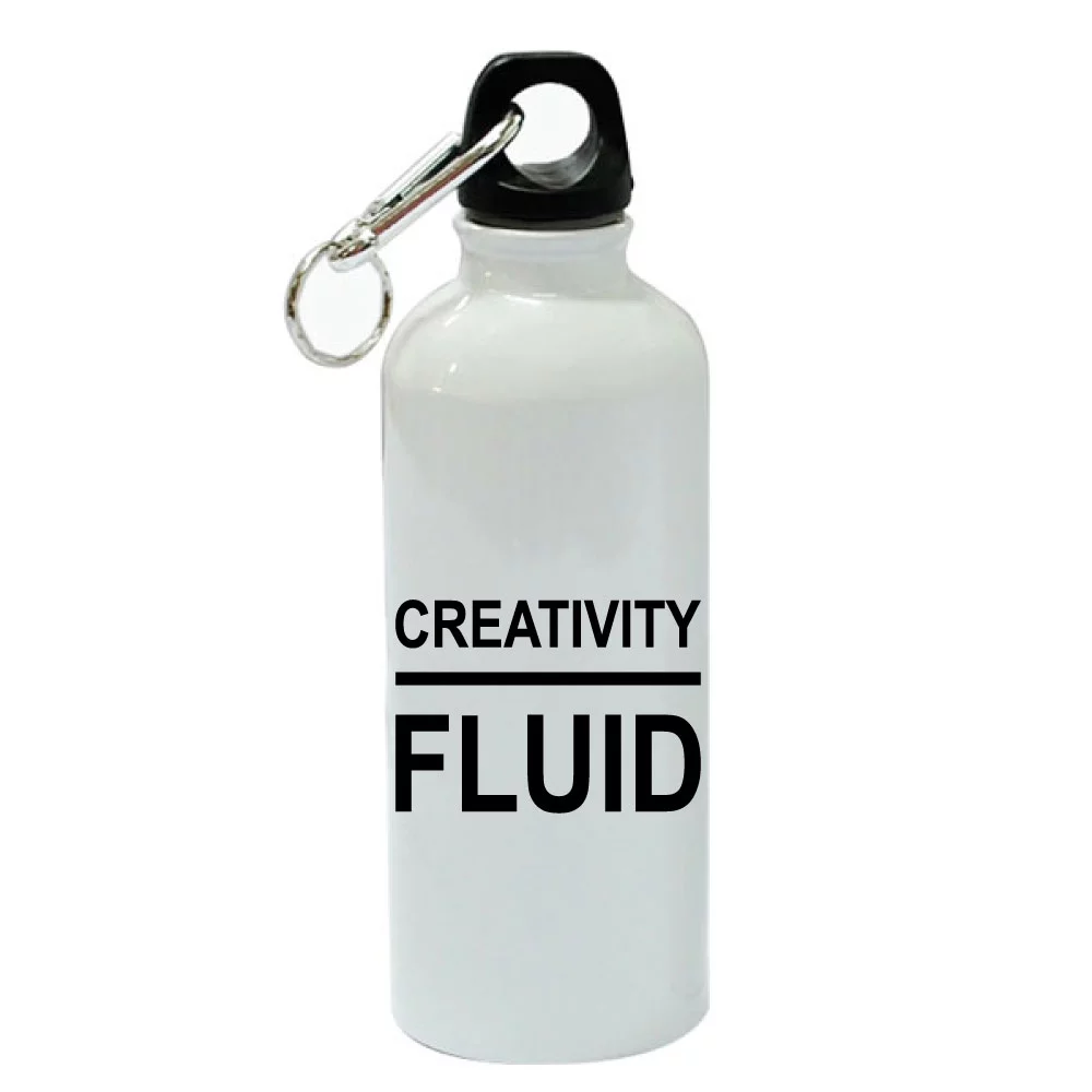 Creativity Fluid White Aluminum Sports 20 oz Water Bottle