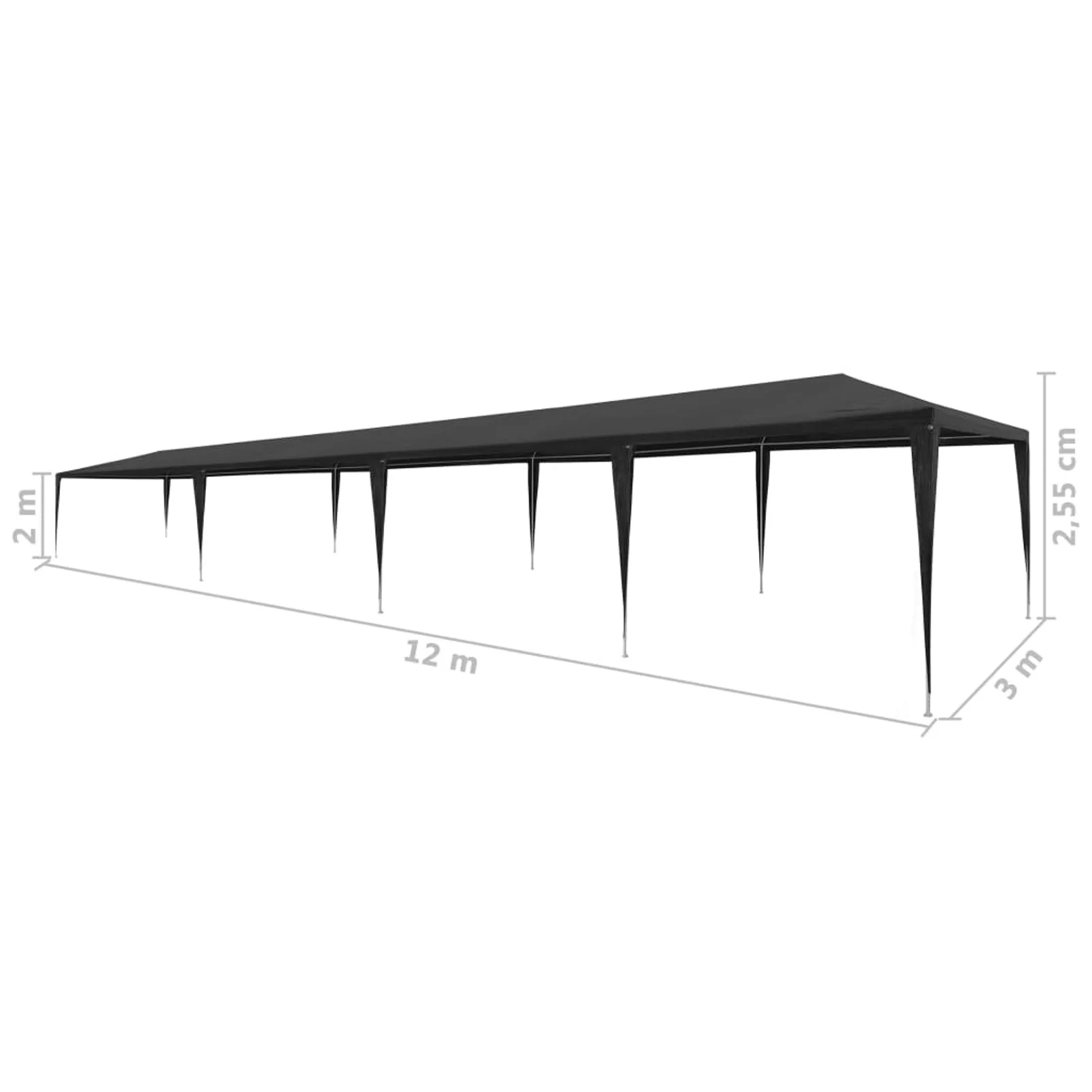 Dcenta Party Tent 9.8'x39.4' PE Anthracite