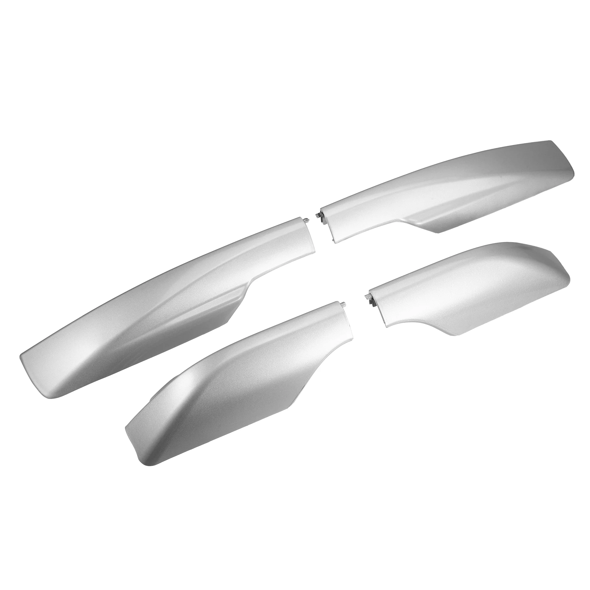 Unique Bargains 4pcs Car Roof Rack Side Rails End Cover Shell Cap Compatible for Toyota RAV4 2006-2012 Silver Tone