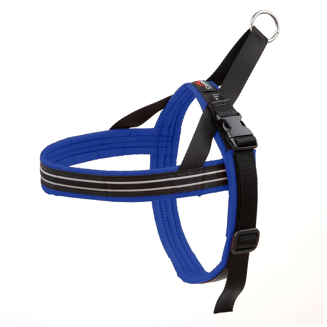 ComfortFlex American Made Fully Padded Reflective Dog Harness for Medium Dogs, Mariner Blue, Medium