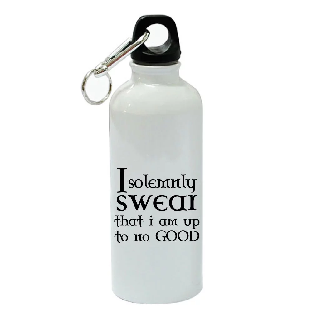 I Solemnly Swear That I Am Up To No Good White Aluminum Sports 20 oz Water Bottle