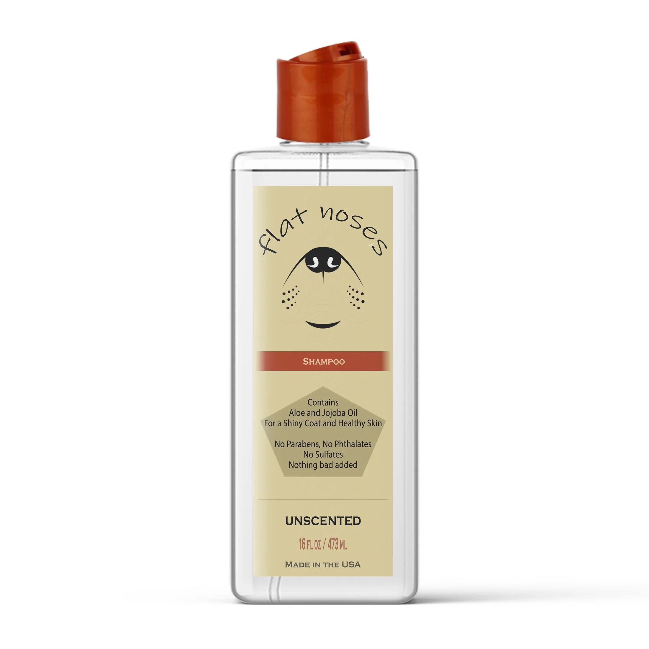 Flat Noses Tearless Pet Shampoo - Soothing Aloe and Moisturizing Jojoba Oil - 16 oz