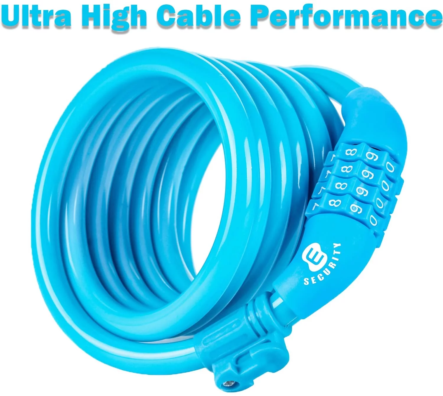 Etronic Bike Lock M6, Cable Lock 6 Feet Long Coiled Security Resettable Combo Combination Lock Bicycle Lock with Mounting Bracket