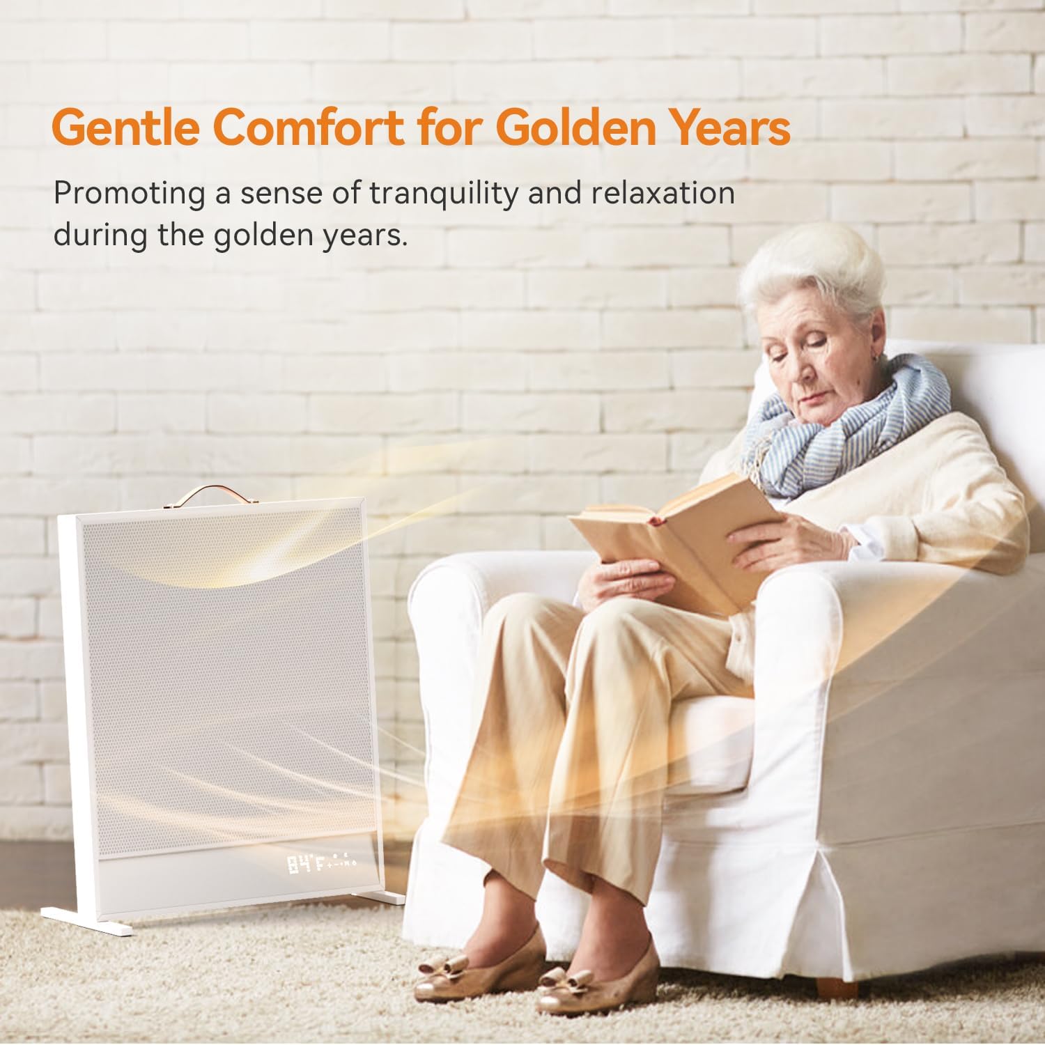 Portable Electric Indoor Heater - Safe and Quiet Nearby Heater for Indoor, Office, Bedroom, and Garage Use, Advanced Far-Infrared Heat with Thermostat, No Fan & Light, Energy Efficient