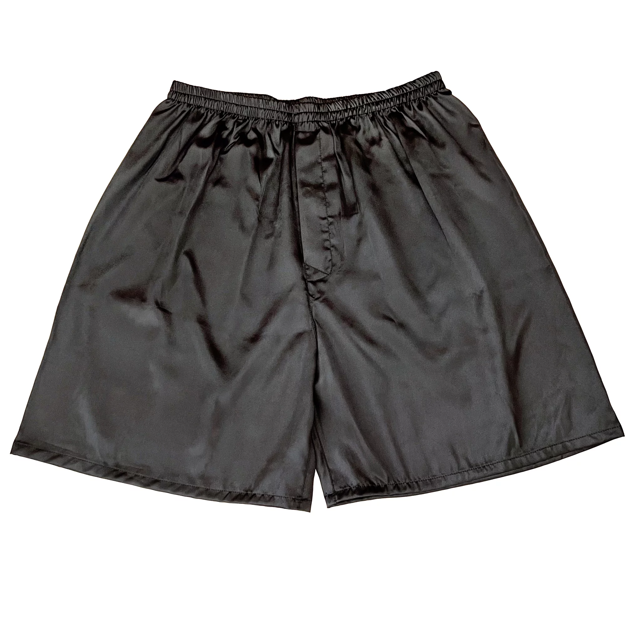 Tony & Candice Men's Satin Boxers Shorts Combo Pack Underwear (Large, Chestnut + Black + Navy Blue Polka Dot 3-Pack)