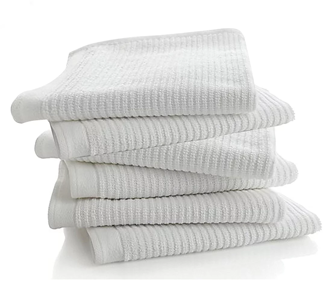 Living Fashions 6 Pack Bar Towels - Bar Mop Cleaning Kitchen Towels - Premium Cotton Dish Towels, Size 16