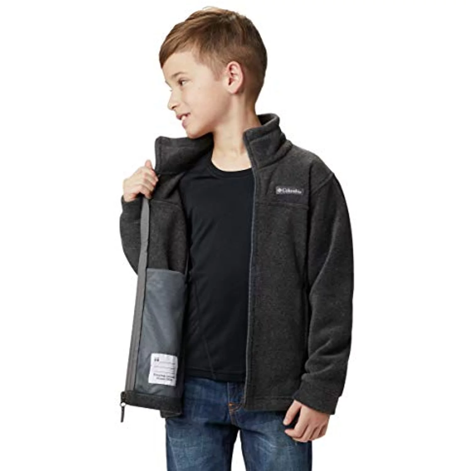 Columbia Youth Boys Steens Mt II Fleece, Charcoal Heather, X-Small