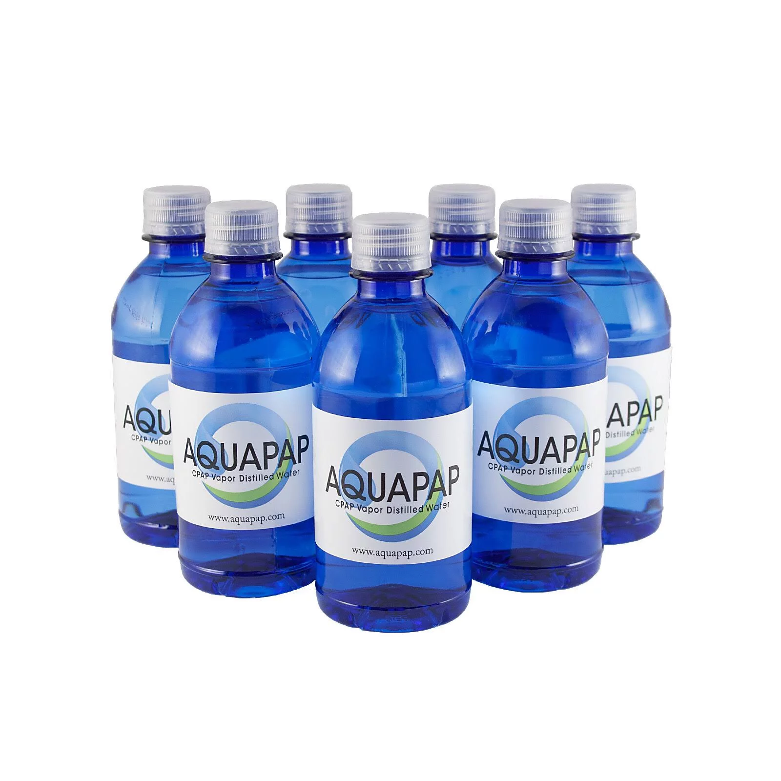 AQUAPAP Distilled Water 12 Ounce 8 Pack for CPAP and Health  | 1-2 nites per Bottle | for use with Resmed and Respironics Machines